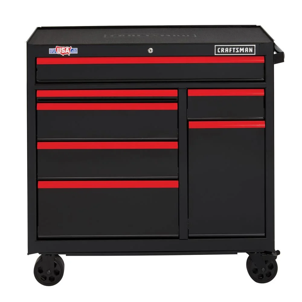 CRAFTSMAN 2000 Series 41-in W x 41.1-in H 7-Drawer Steel Rolling Tool Cabinet (Black) - Image 6