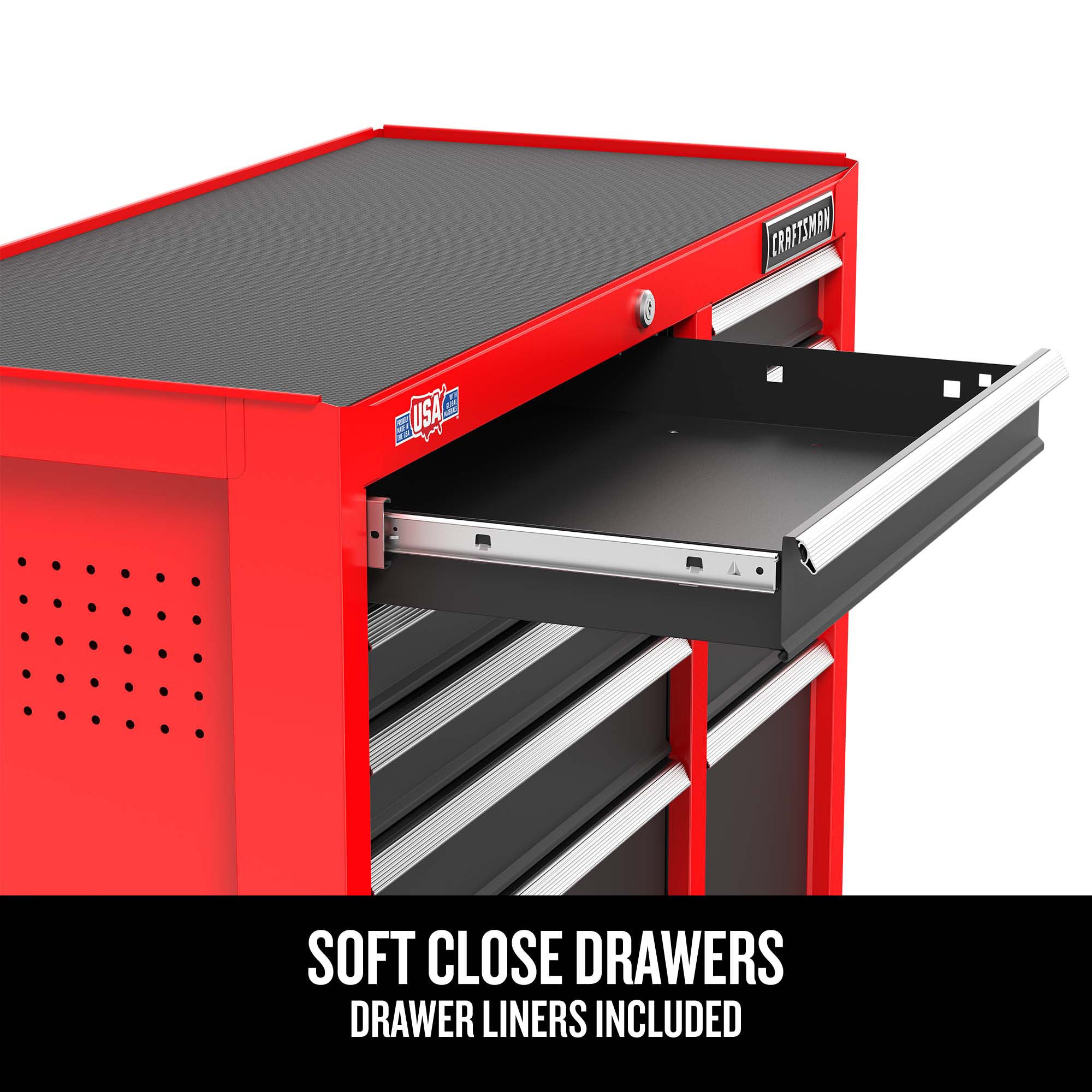 CRAFTSMAN 2000 Series 41-Inch 10-Drawer Steel Rolling Tool Cabinet - Red - Image 4