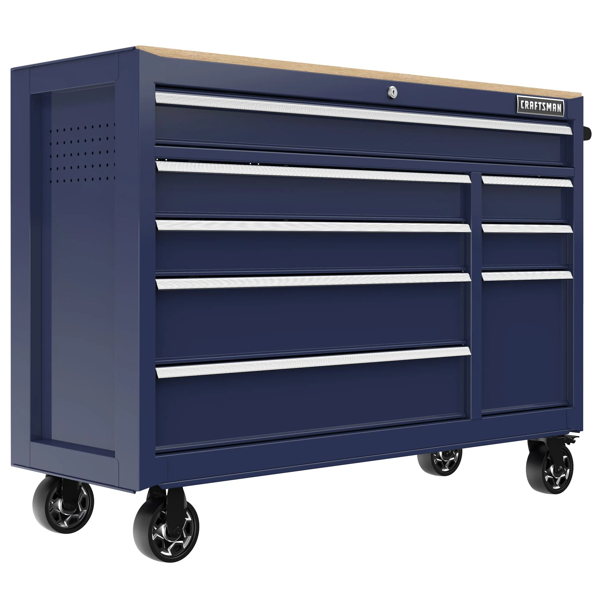 CRAFTSMAN 2000 Series 51.2-in L x 37.5-in H 8-Drawer Rolling Midnight Blue Wood Work Bench with Power Strip - Image 4