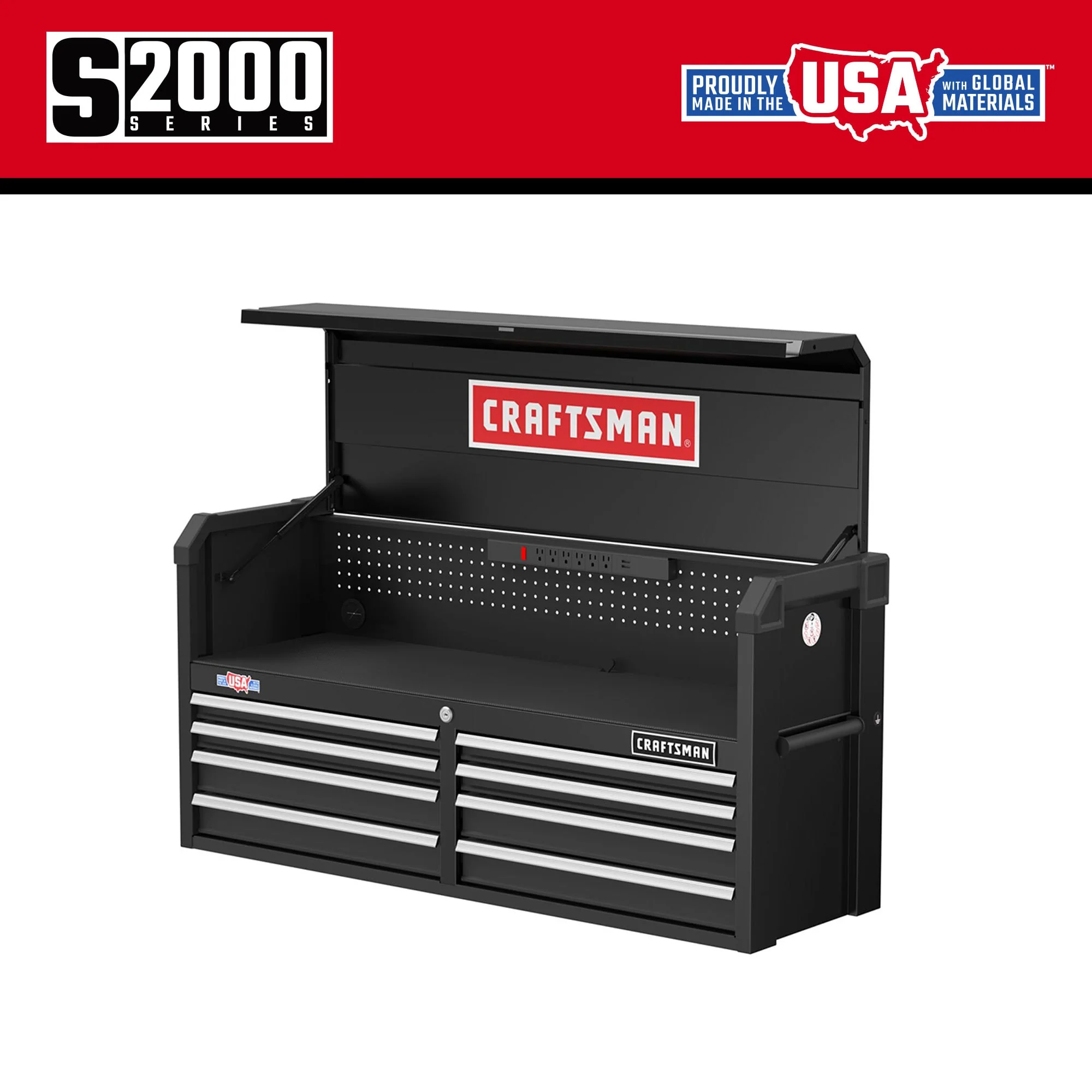 CRAFTSMAN 2000 Series 51.5-in W x 24.7-in H 8-Drawer Steel Tool Chest (Black) - Image 3