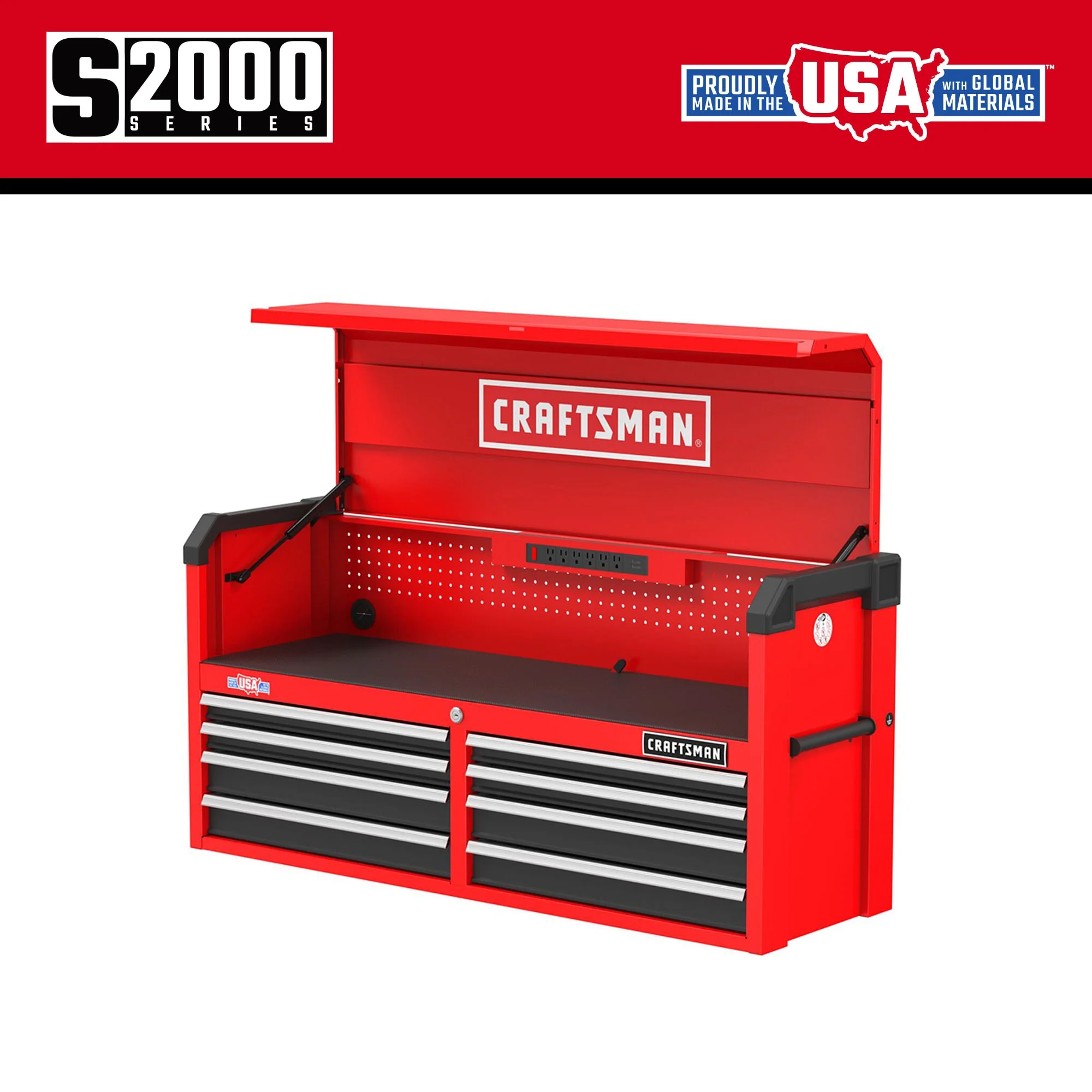 CRAFTSMAN 2000 Series 51.5-in W x 24.7-in H 8-Drawer Steel Tool Chest (Red) - Image 3