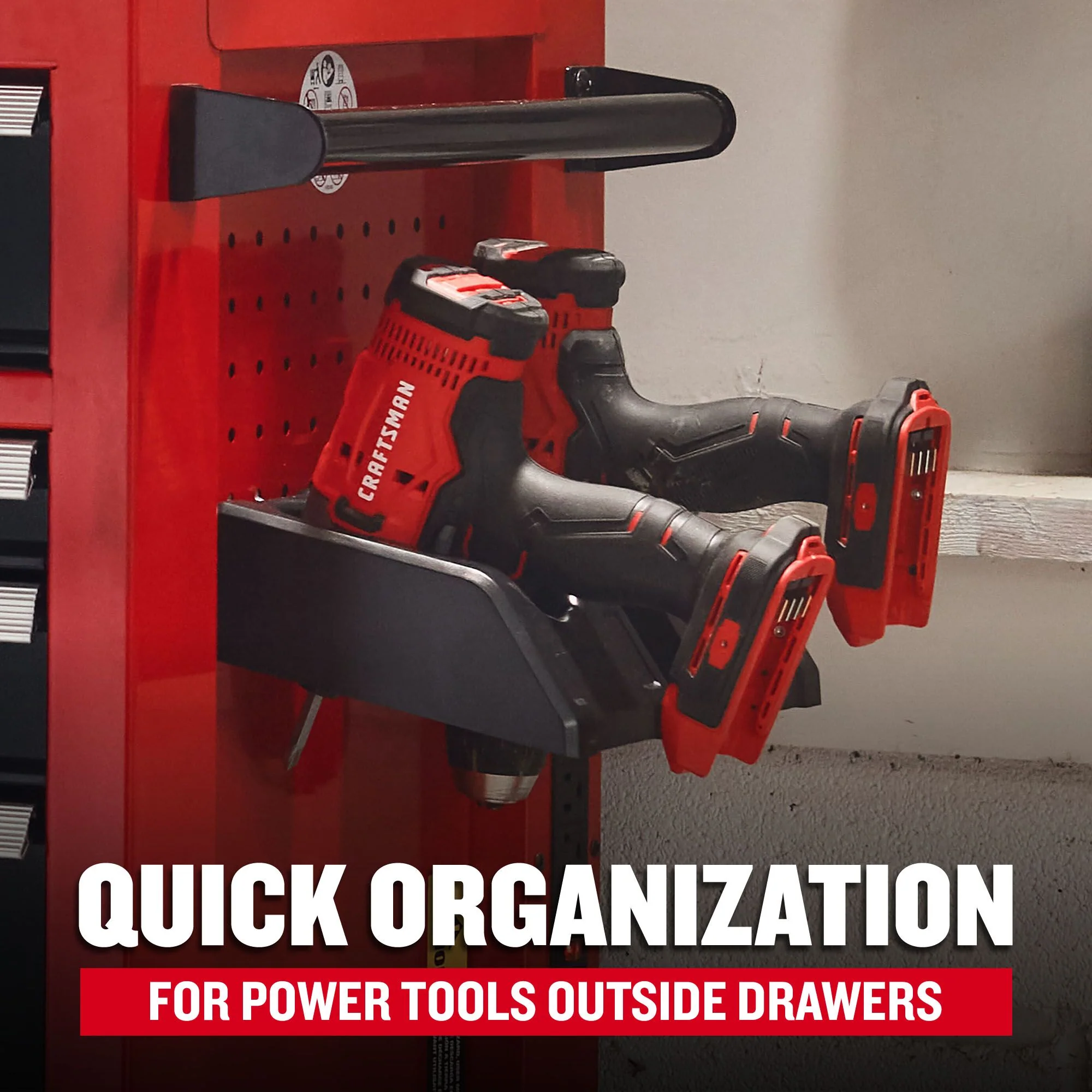 CRAFTSMAN 2000 Series 61.8-in L x 37.5-in H 10-Drawer Rolling Red Wood Work Bench with Power Strip and Accessories - Image 8