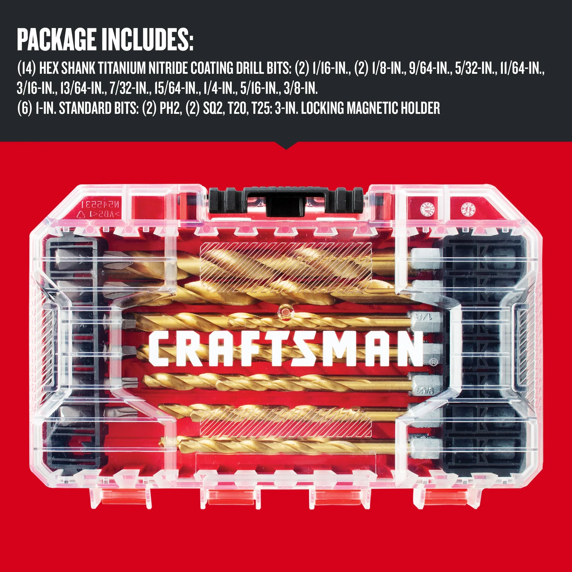 CRAFTSMAN 21-Piece Assorted Titanium Twist Drill Bit Set - Image 4