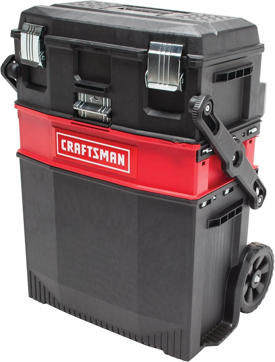 CRAFTSMAN 22-in Multi-Level Rolling Tool Box with Wheels, Black/Red, Lockable, CMST20880 - Image 3