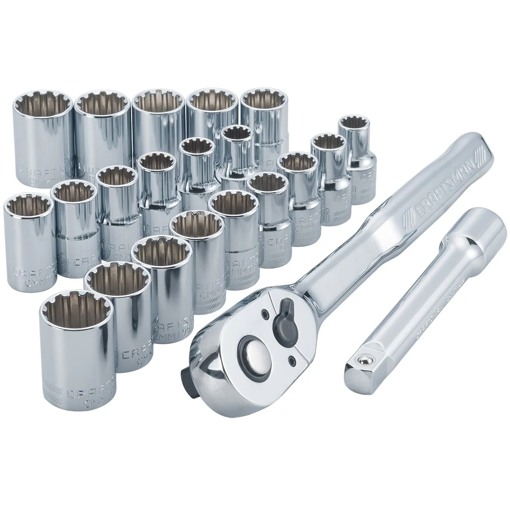 CRAFTSMAN 22-Piece 72-Tooth 1/2-in Drive Quick-Release Ratchet & Universal Socket Set