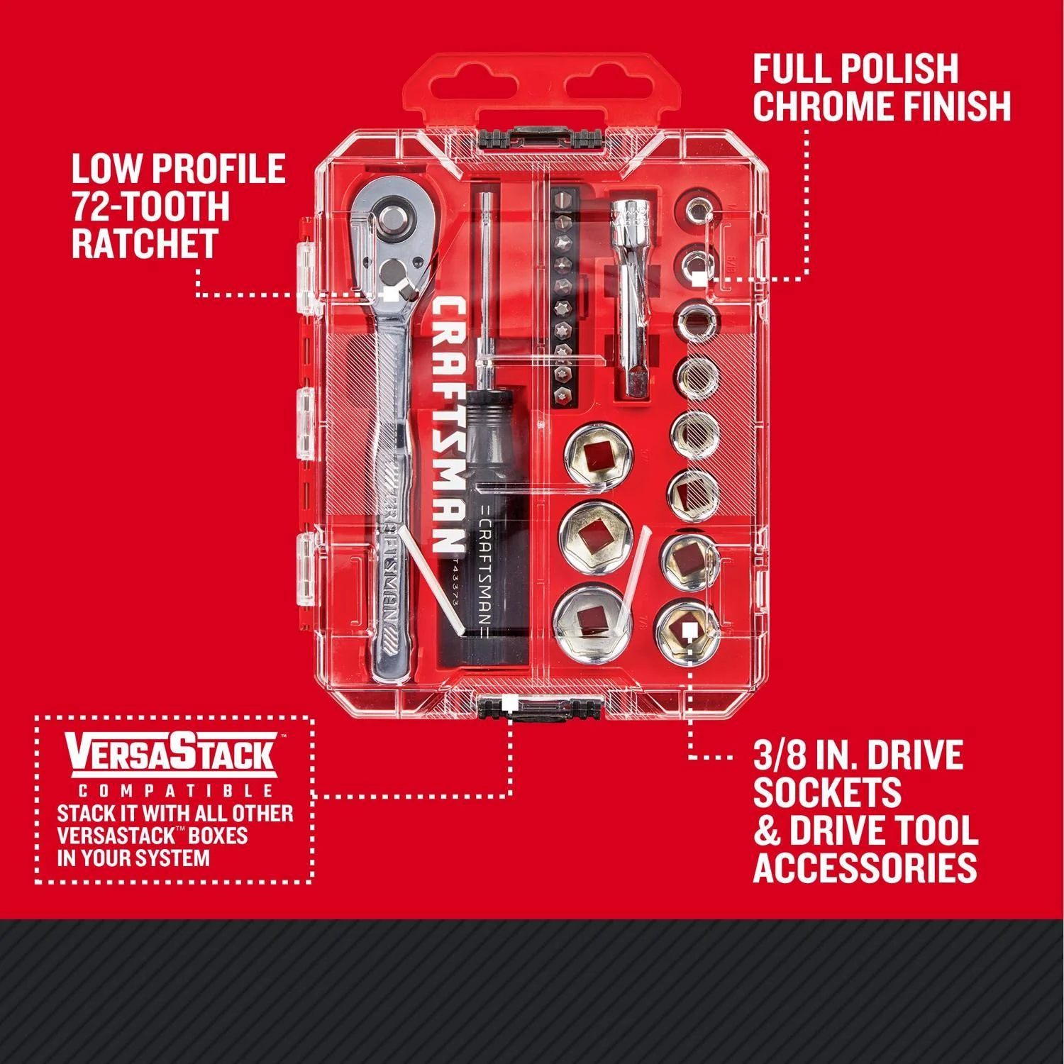 Craftsman 24 pc SAE 6 Point Nano Mechanic's Tool Set - Image 2