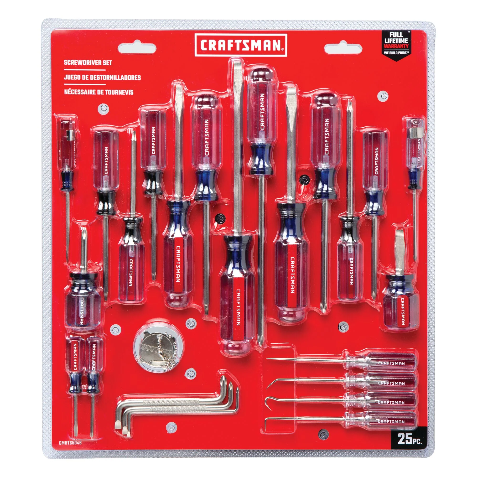 CRAFTSMAN 25-Piece Acetate Handle Screwdriver Set, Heat-Treated Alloy Steel, Satin-Nickel Finish - Image 7