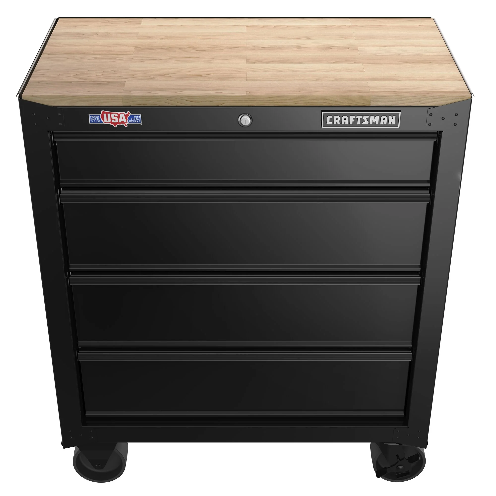 CRAFTSMAN 26.2-in L x 32.5-in H 4-Drawer Rolling Black Wood Work Bench - Image 5