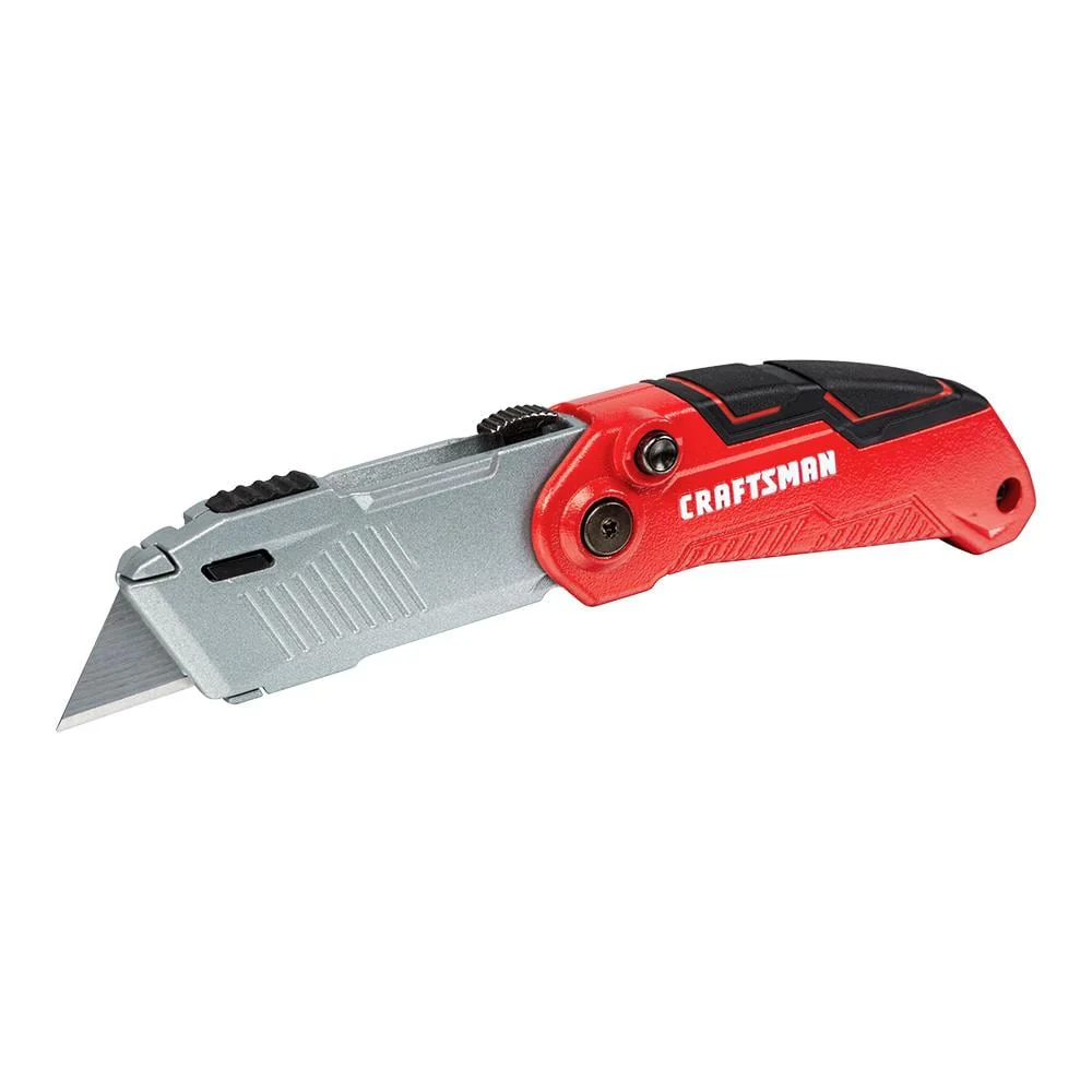 CRAFTSMAN 3/4-in 1-Blade Folding Retractable Utility Knife, Spring-Assist, Push-Button Blade Change - Image 2