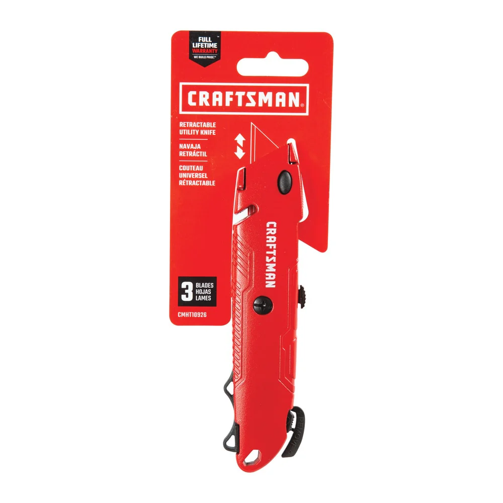 CRAFTSMAN 3/4-in 3-Blade Retractable Utility Knife with On-Tool Blade Storage - Image 3