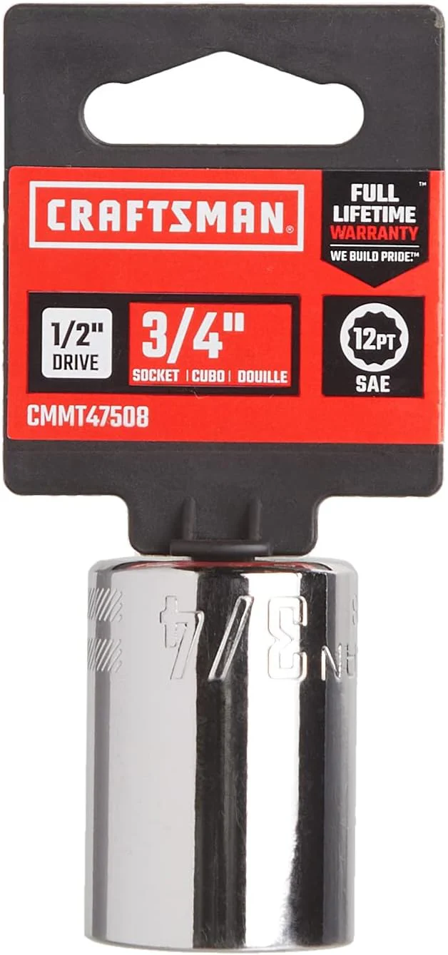 Craftsman 3/4 in. SAE 12-Point Shallow Socket, 1/2 in. Drive (CMMT47508) - Image 2