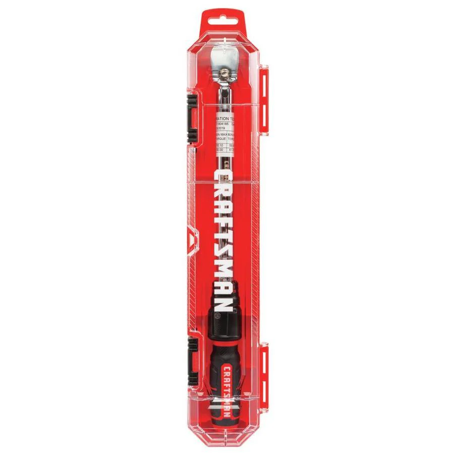 CRAFTSMAN 3/8-in Drive Click Torque Wrench, 20–100 ft-lb Range, Polished Chrome - Image 4