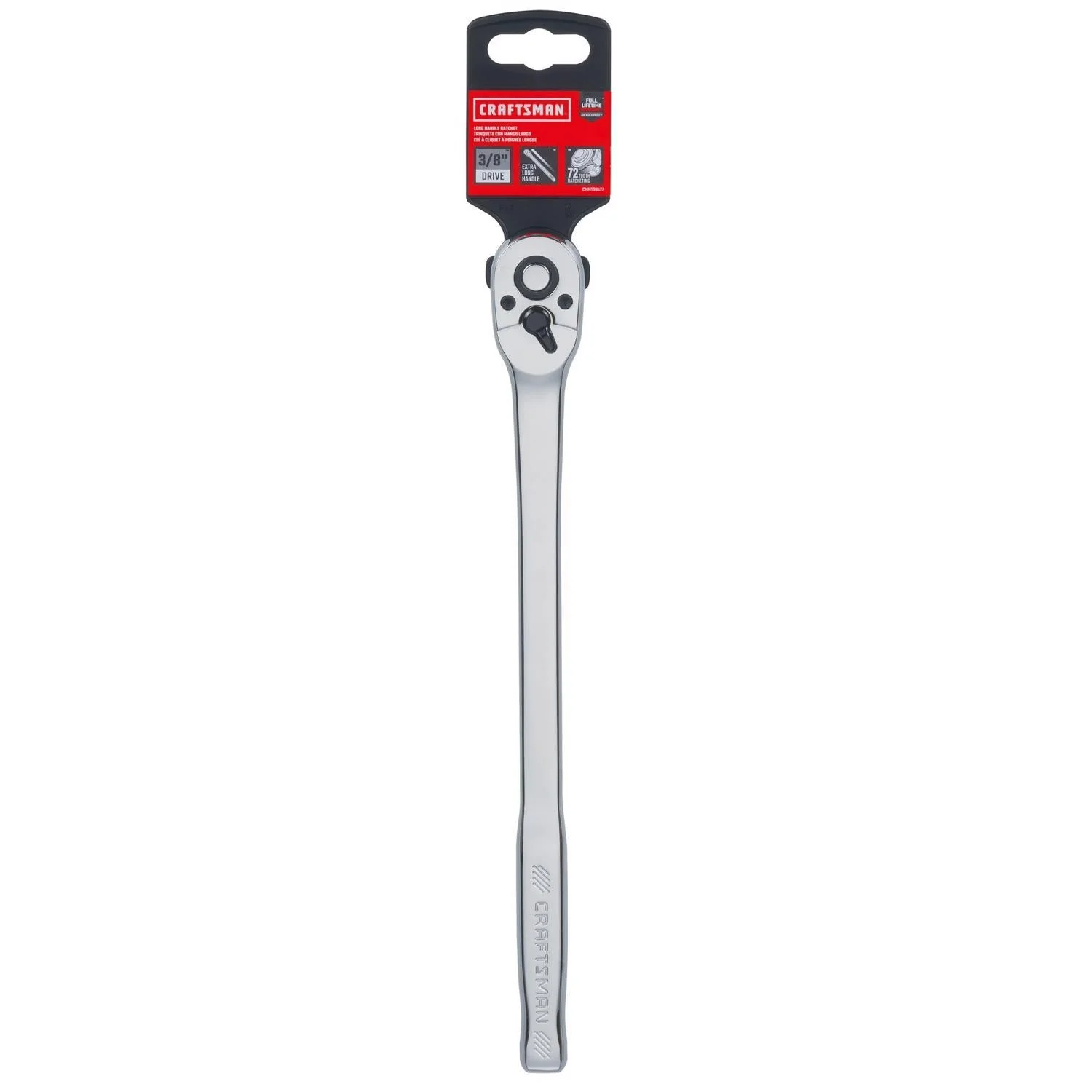 Craftsman 3/8 in. Drive Metric Pear Head Long Handle Ratchet, 72 Teeth