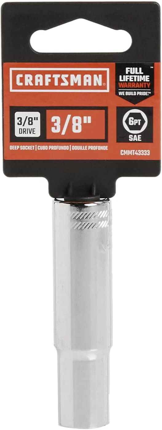 Craftsman 3/8 in. Drive SAE 3/8 in. 6-Point Deep Socket – Polished Chrome (CMMT43333) - Image 2