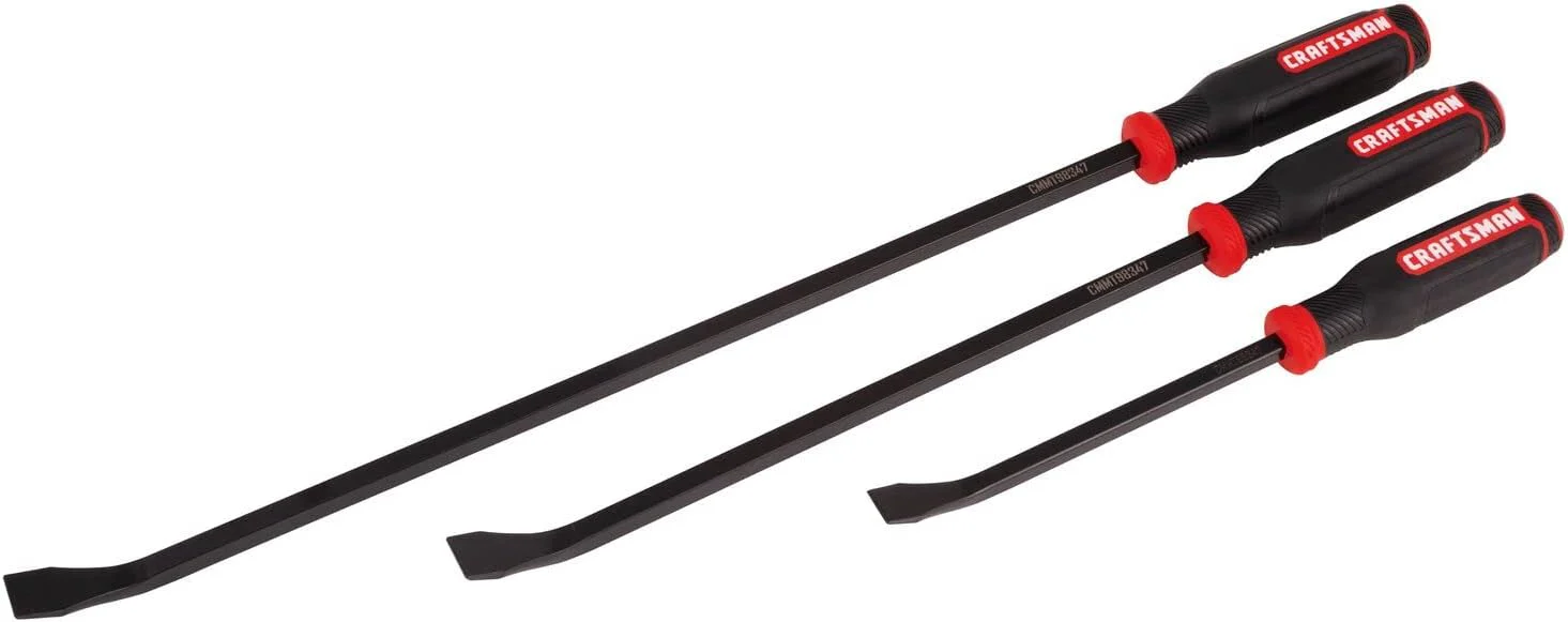 Craftsman 3-Piece Pry Bar Set with Strike Caps – 12 in, 18 in, 24 in – Durable Alloy Steel, Ergonomic Handles - Image 2