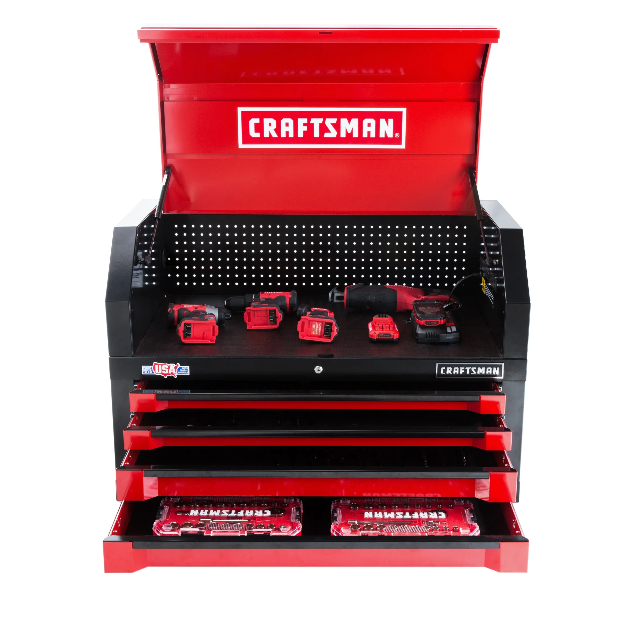 CRAFTSMAN 3000 Series 41-in W x 24.5-in H 4-Drawer Steel Tool Chest (Red) - Image 5