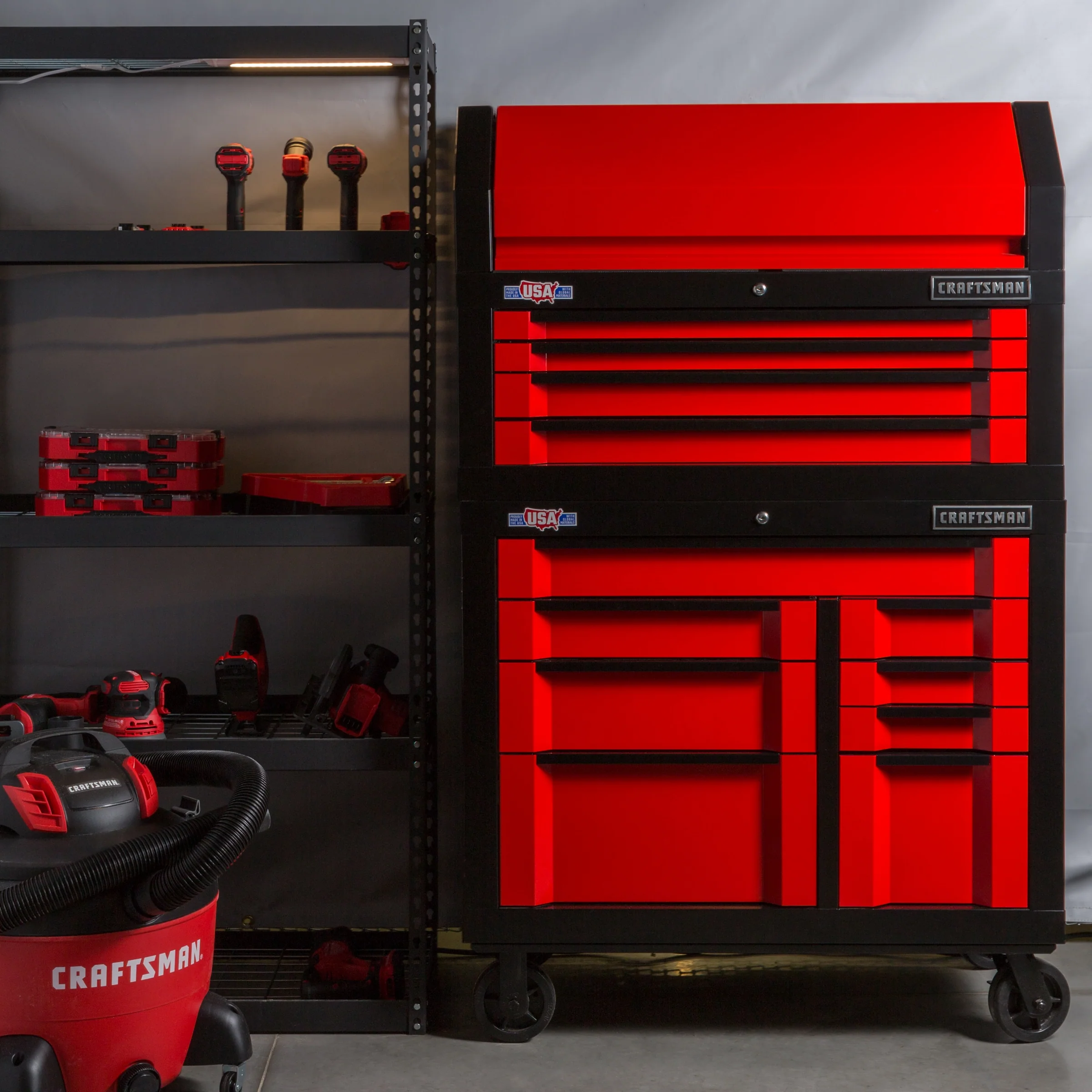 CRAFTSMAN 3000 Series 41-in W x 37-in H 8-Drawer Steel Rolling Tool Cabinet (Red) - Image 2