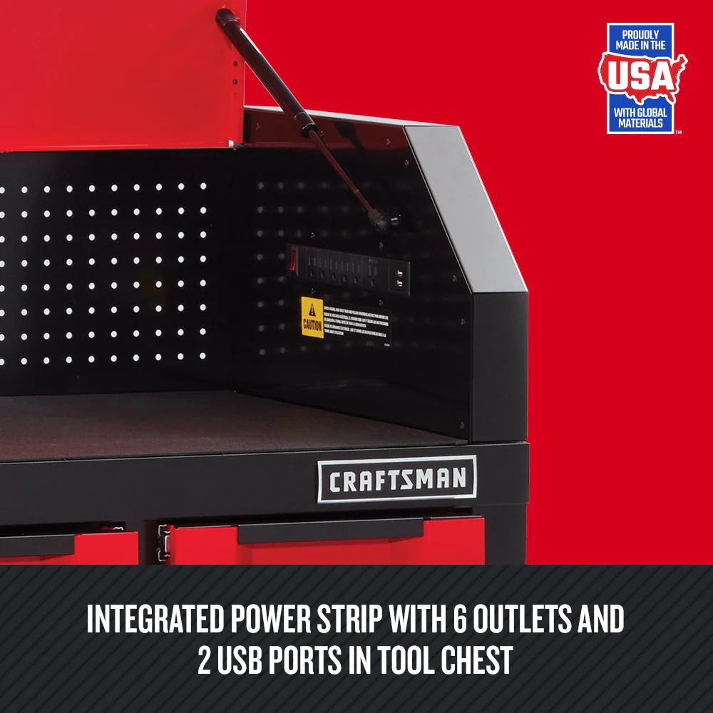 CRAFTSMAN 3000 Series 54-in W x 24.5-in H 6-Drawer Steel Tool Chest (Red) - Image 5