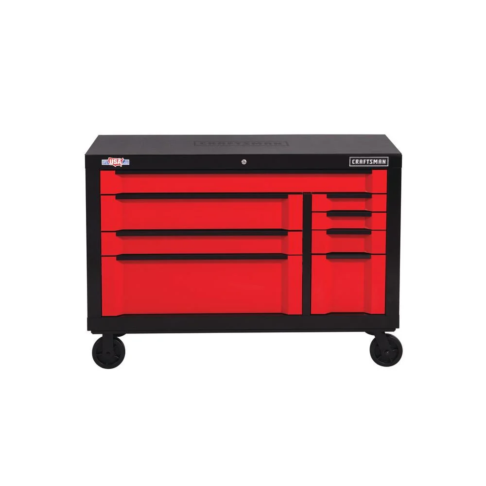 CRAFTSMAN 3000 Series 54-in W x 37-in H 8-Drawer Steel Rolling Tool Cabinet (Red)