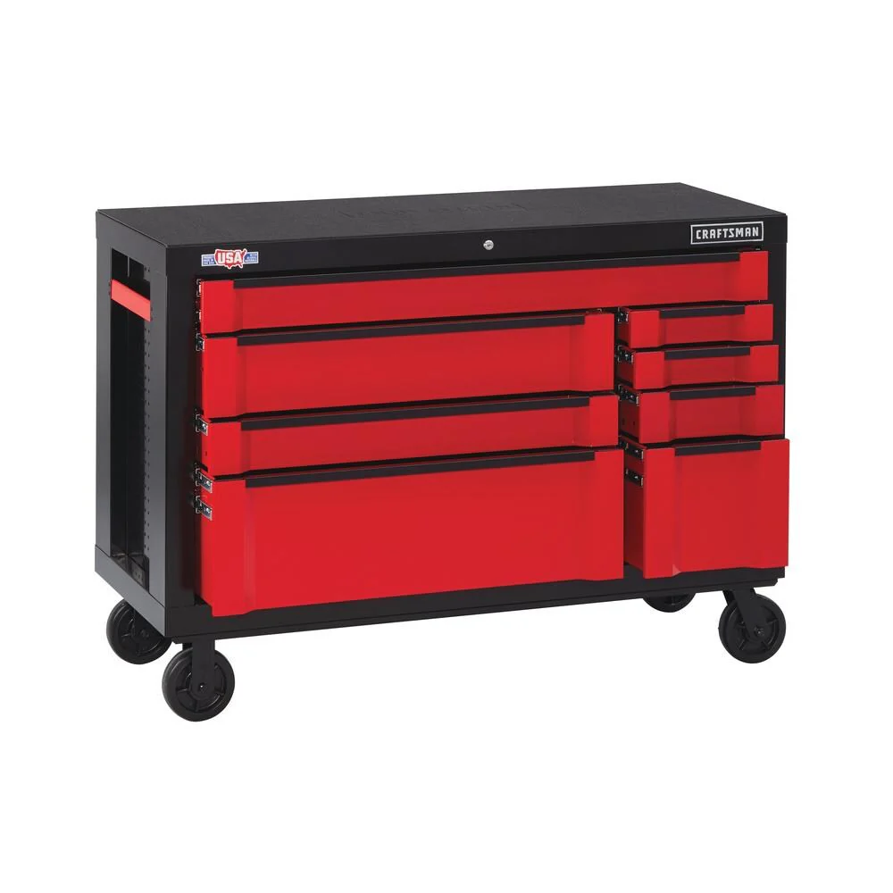 CRAFTSMAN 3000 Series 54-in W x 37-in H 8-Drawer Steel Rolling Tool Cabinet (Red) - Image 3
