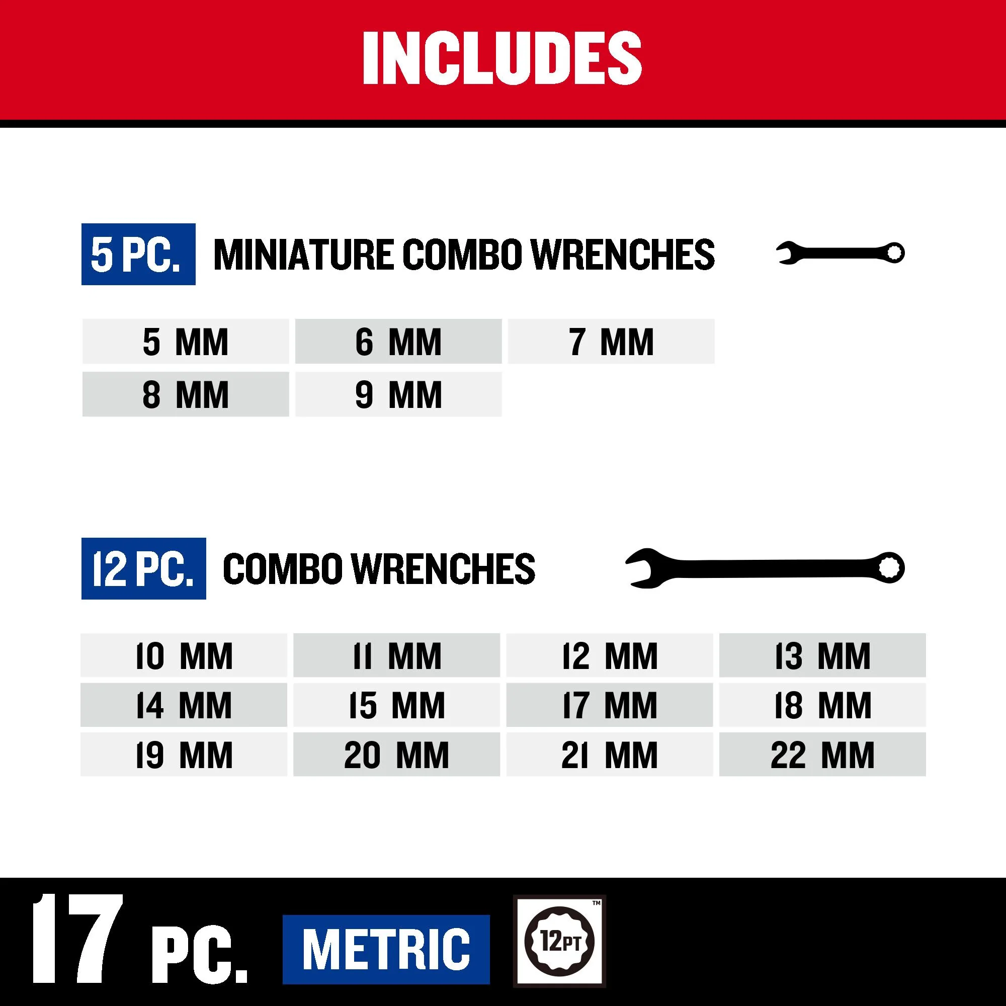 CRAFTSMAN 32-Piece 12-Point SAE & Metric Combination Wrench Set (No Case) - Image 2