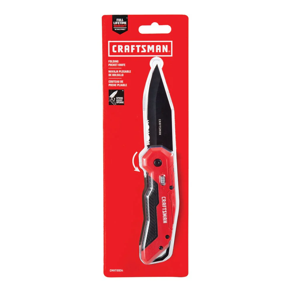 CRAFTSMAN 4.31-in High Carbon Stainless Steel Black Oxide Pocket Knife - Image 5