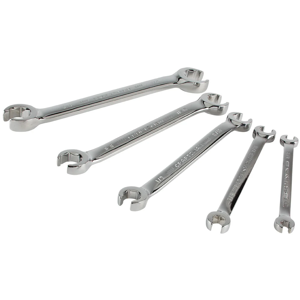 CRAFTSMAN 5-Piece 6-Point Standard (SAE) Flare Nut Open-End Wrench Set, Includes Hard Case
