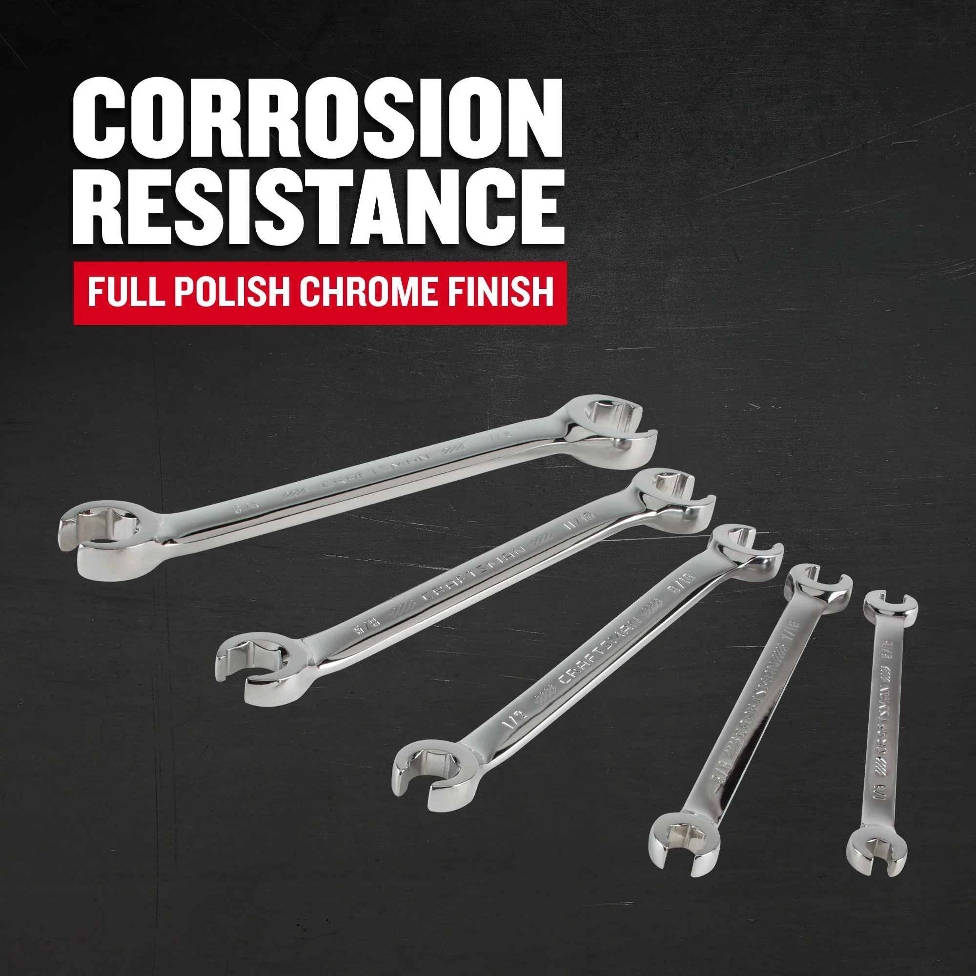 CRAFTSMAN 5-Piece 6-Point Standard (SAE) Flare Nut Open-End Wrench Set, Includes Hard Case - Image 4