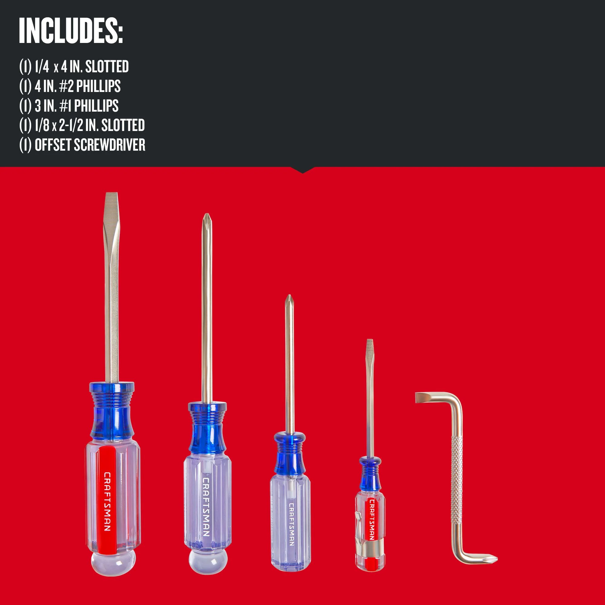 CRAFTSMAN 5-Piece Acetate Handle Screwdriver Set - Image 2