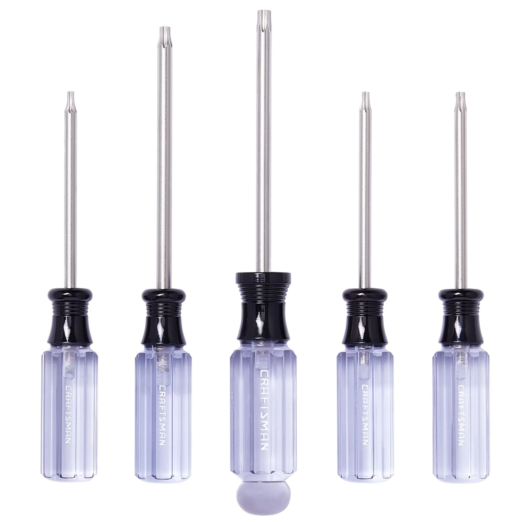 CRAFTSMAN 5-Piece Acetate Handle Torx Screwdriver Set, TX10–TX30, 3–4 in. Shafts