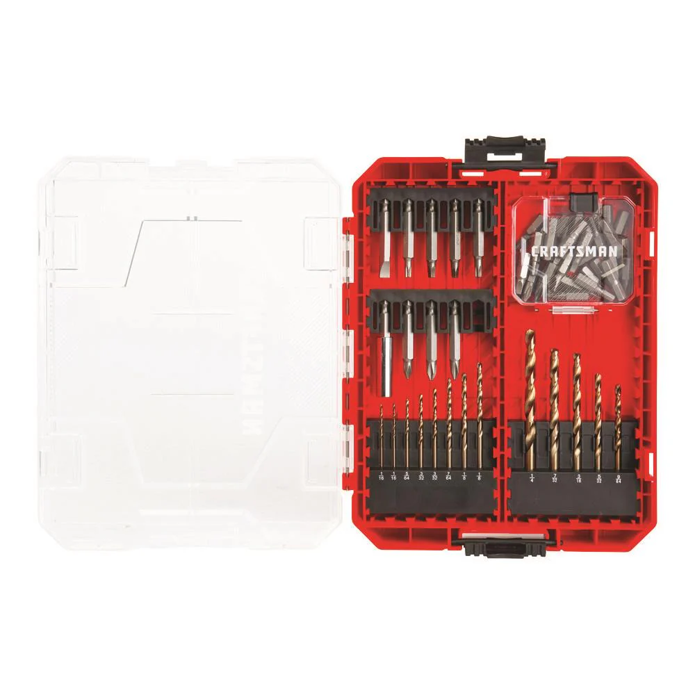 CRAFTSMAN 53-Piece Steel Hex Shank Screwdriver Bit Set with Black Oxide Drill Bits