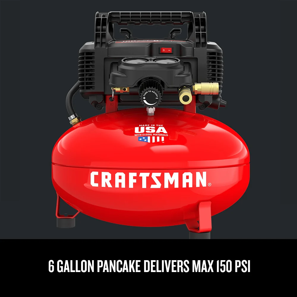 CRAFTSMAN 6-Gallon Single Stage Portable Electric Pancake Air Compressor - Image 4