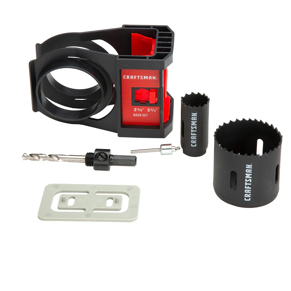 CRAFTSMAN 6‑Piece Bi‑Metal Arbored Door Lock Installation Kit with Soft Case