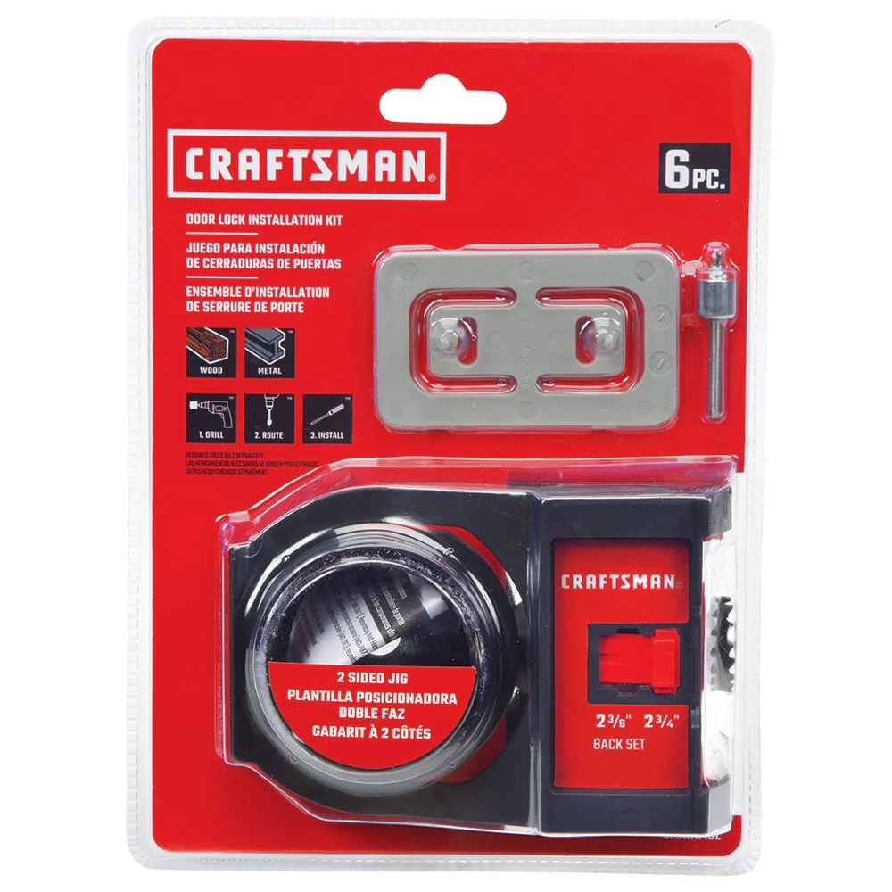 CRAFTSMAN 6‑Piece Bi‑Metal Arbored Door Lock Installation Kit with Soft Case - Image 8