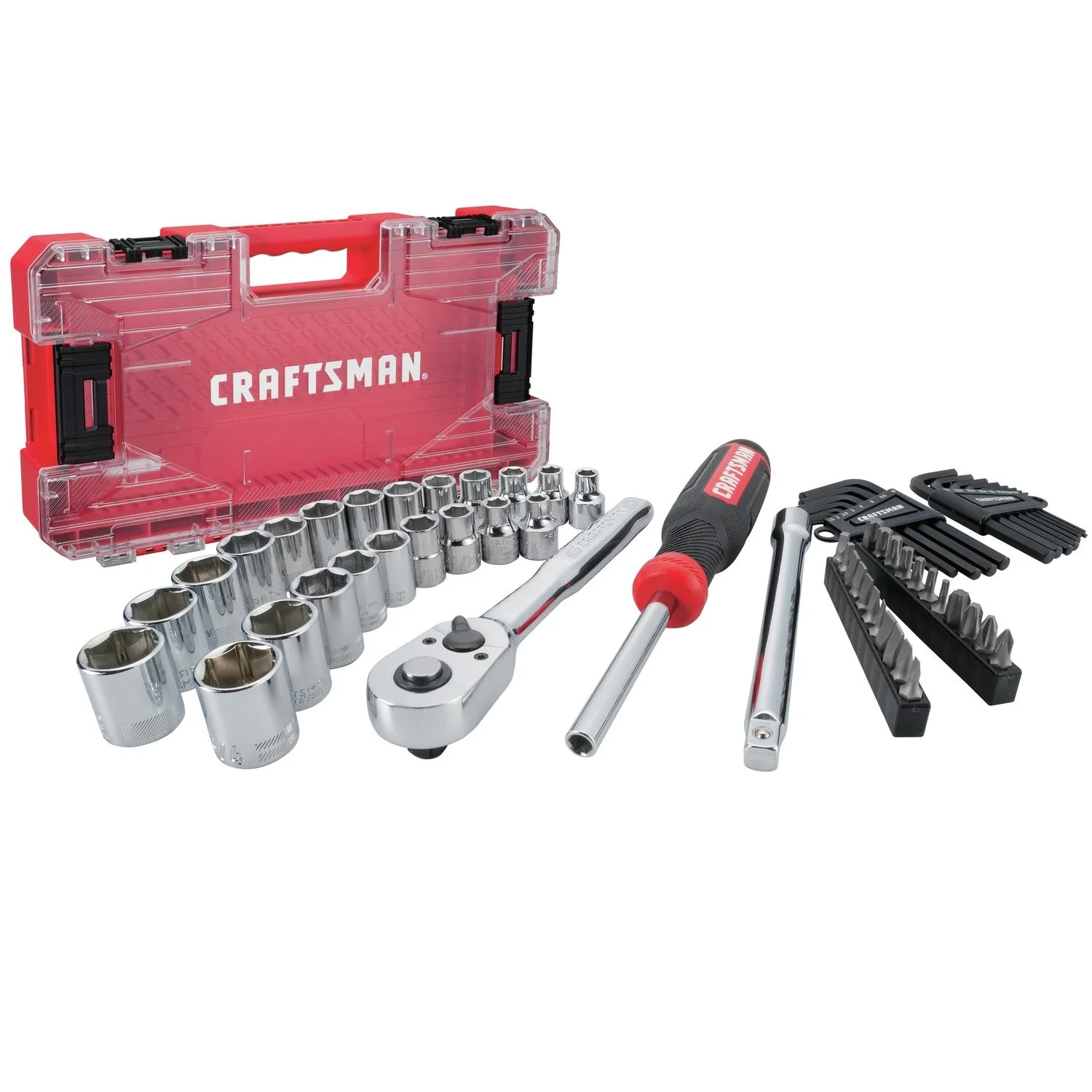 Craftsman 63-Piece Mechanic's Tool Set - Metric and SAE, 3/8" Drive - Image 2