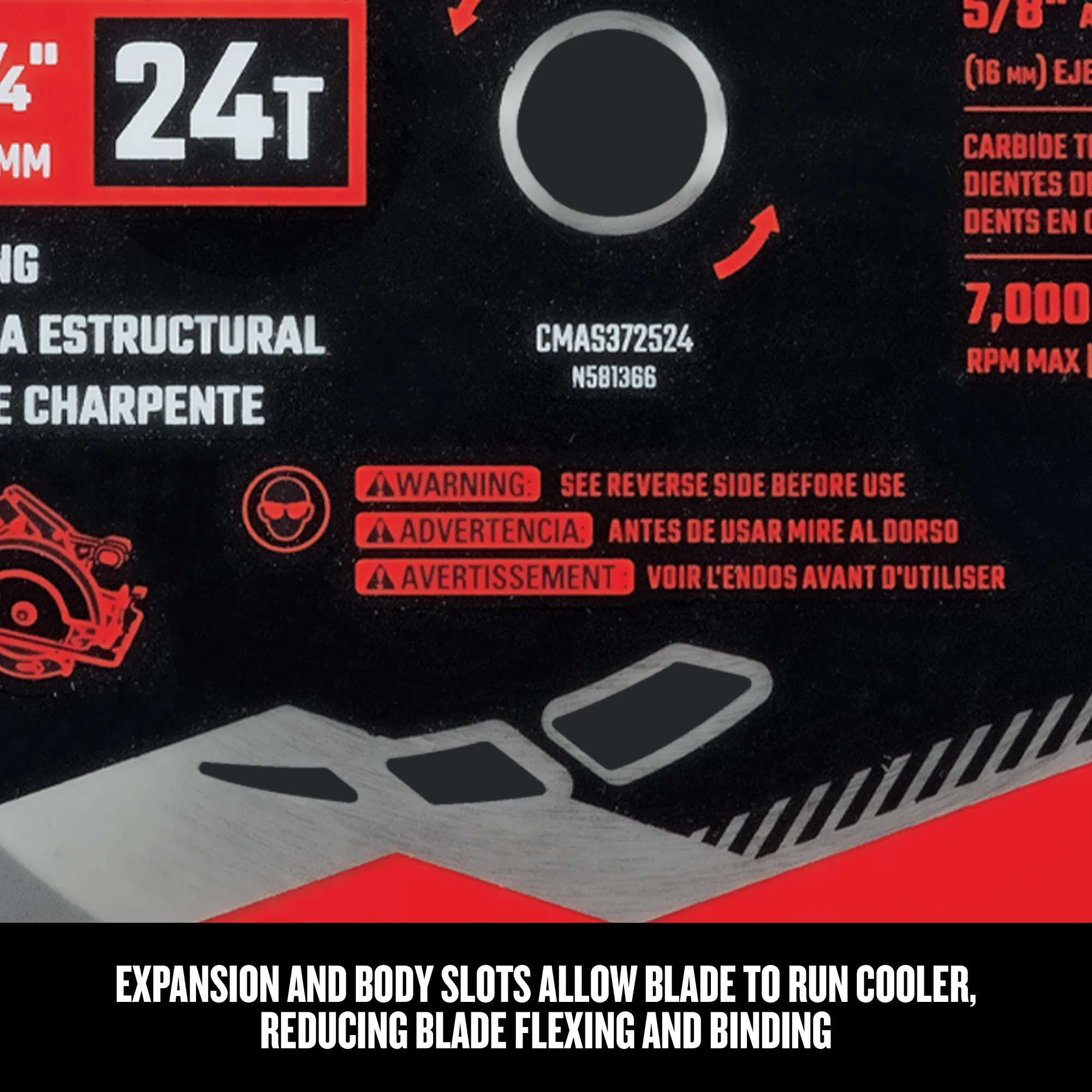 CRAFTSMAN 7-1/4-in 24-Tooth Carbide Circular Saw Blade - Image 4