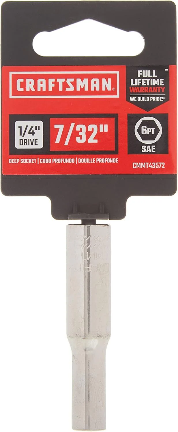 Craftsman 7/32 in. SAE 6 Point Deep Socket, 1/4 in. Drive - Image 2