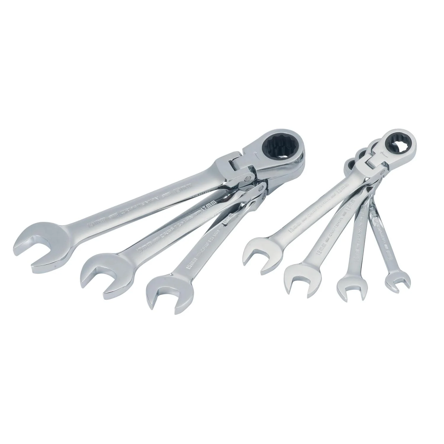 Craftsman 7 pc Metric Reversible Ratcheting Flex Head Wrench Set - Image 3