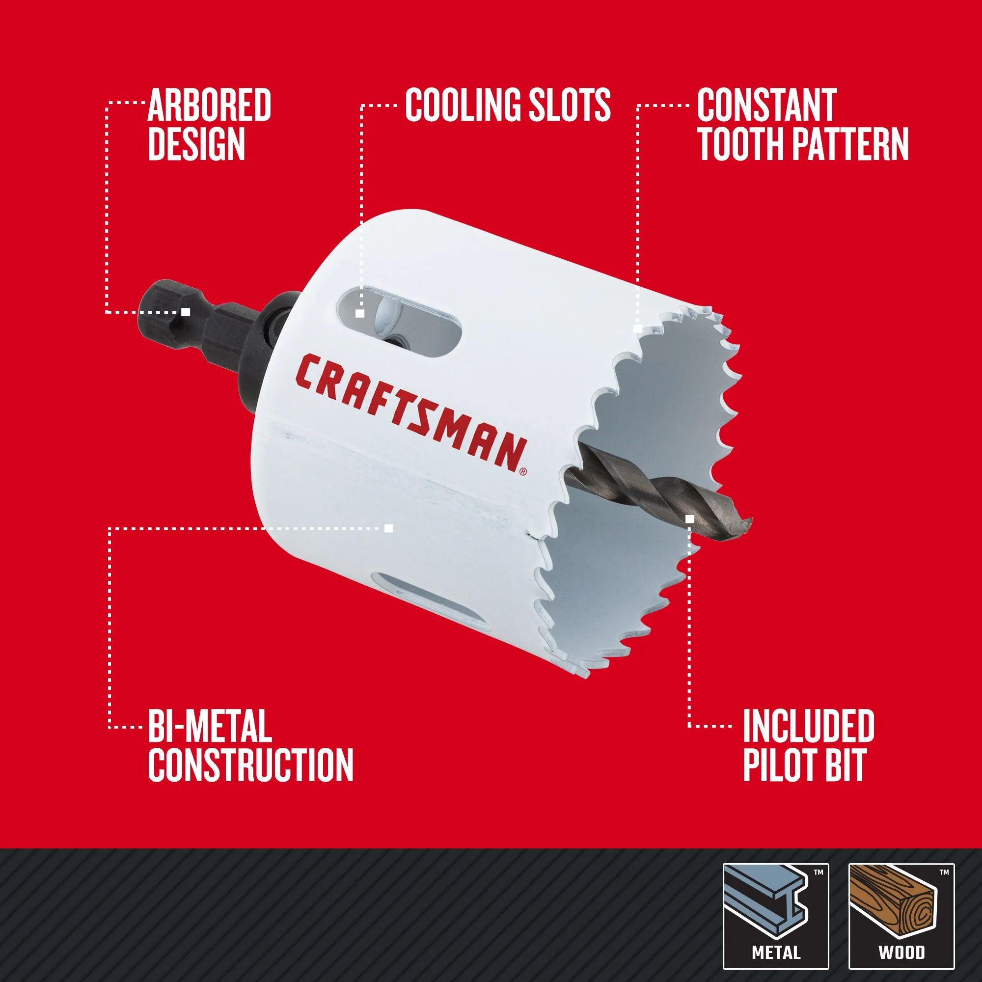CRAFTSMAN 7-Piece Bi-Metal Non-Arbored Hole Saw Set, Universal - Image 8