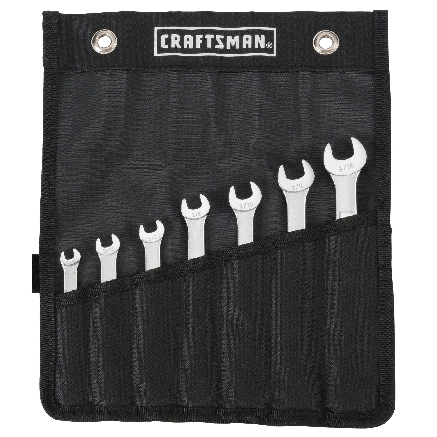 Craftsman 7-Piece SAE Combination Wrench Set with 12-Point Box End and Pouch