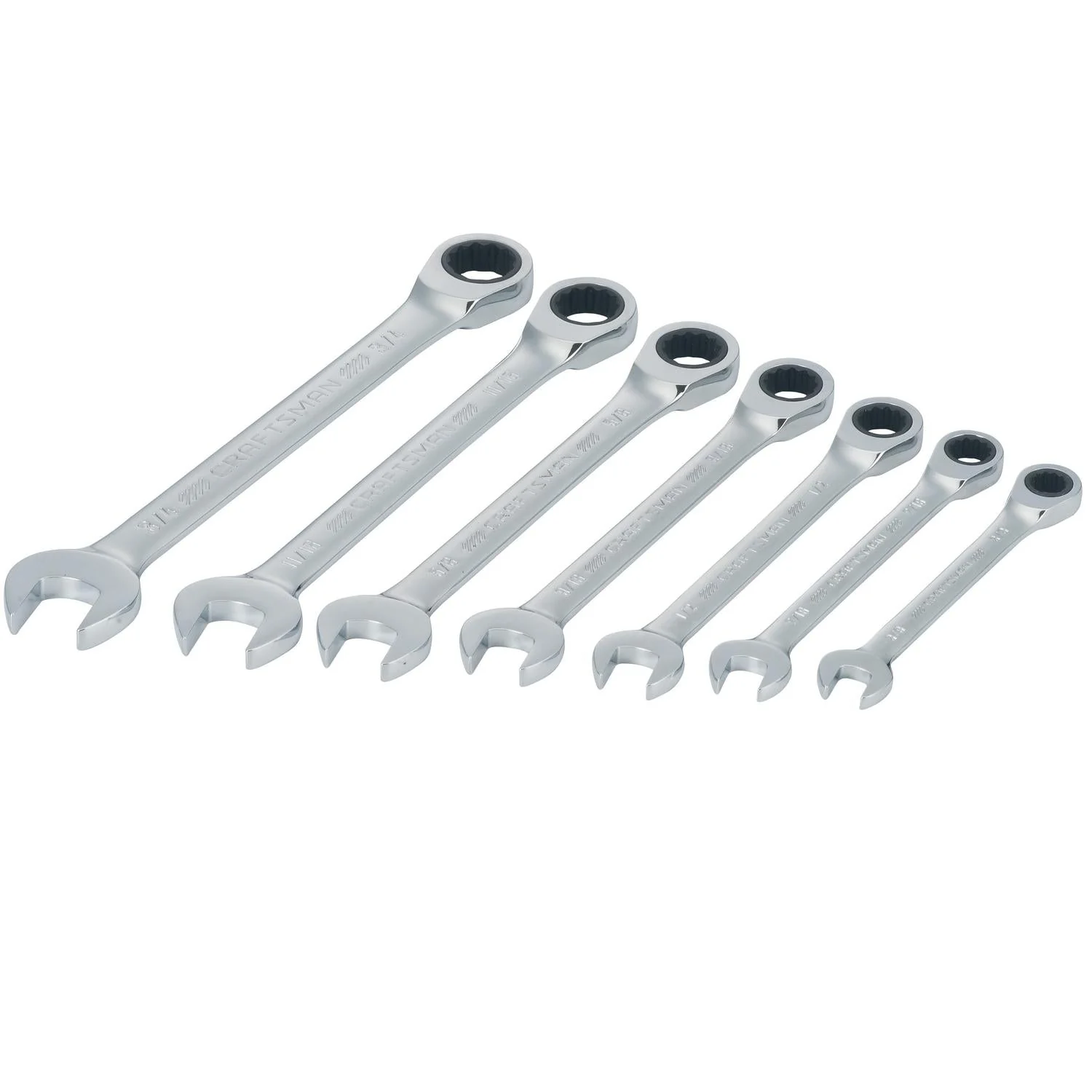 Craftsman 7-Piece SAE Ratcheting Combination Wrench Set - Image 2