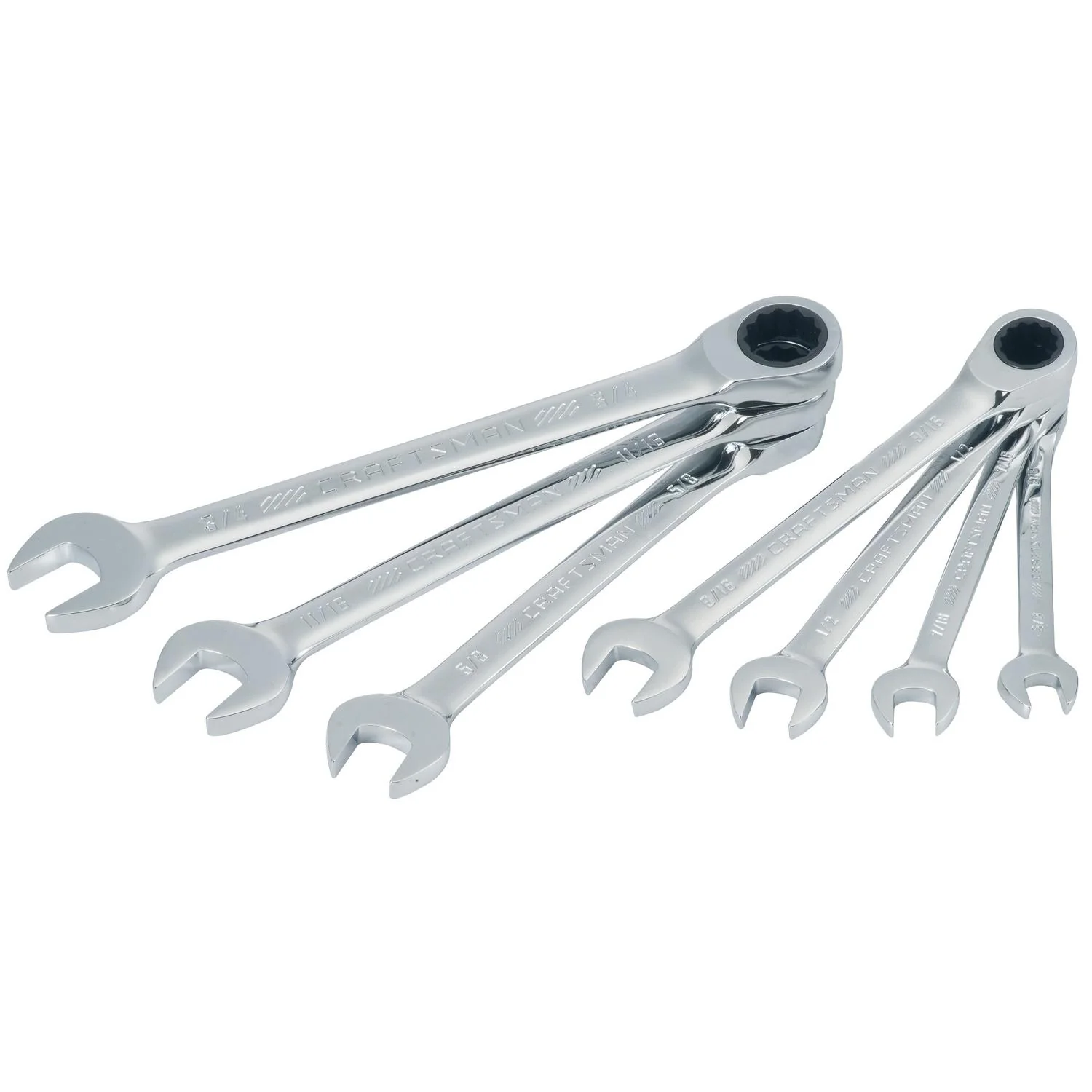 Craftsman 7-Piece SAE Ratcheting Combination Wrench Set - Image 3
