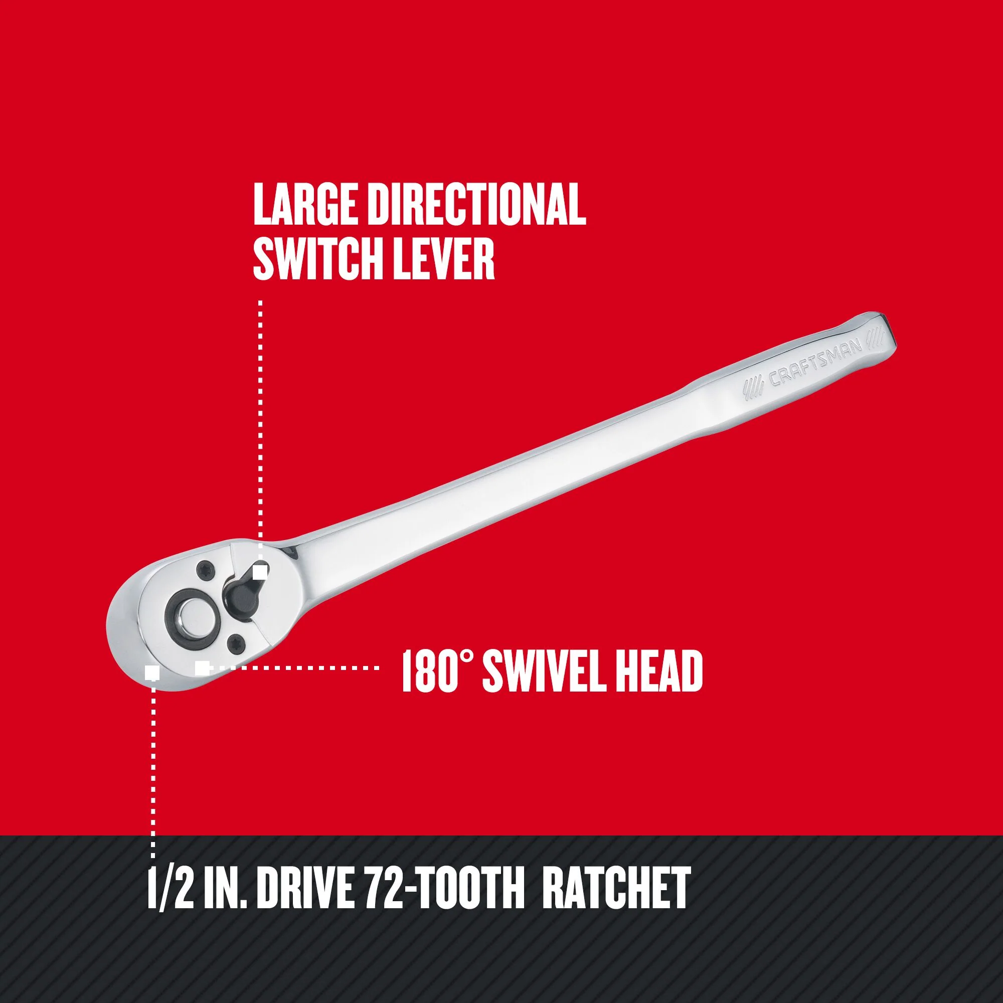 CRAFTSMAN 72-Teeth 3/8-in Drive Quick-Release Ratchet - Image 2