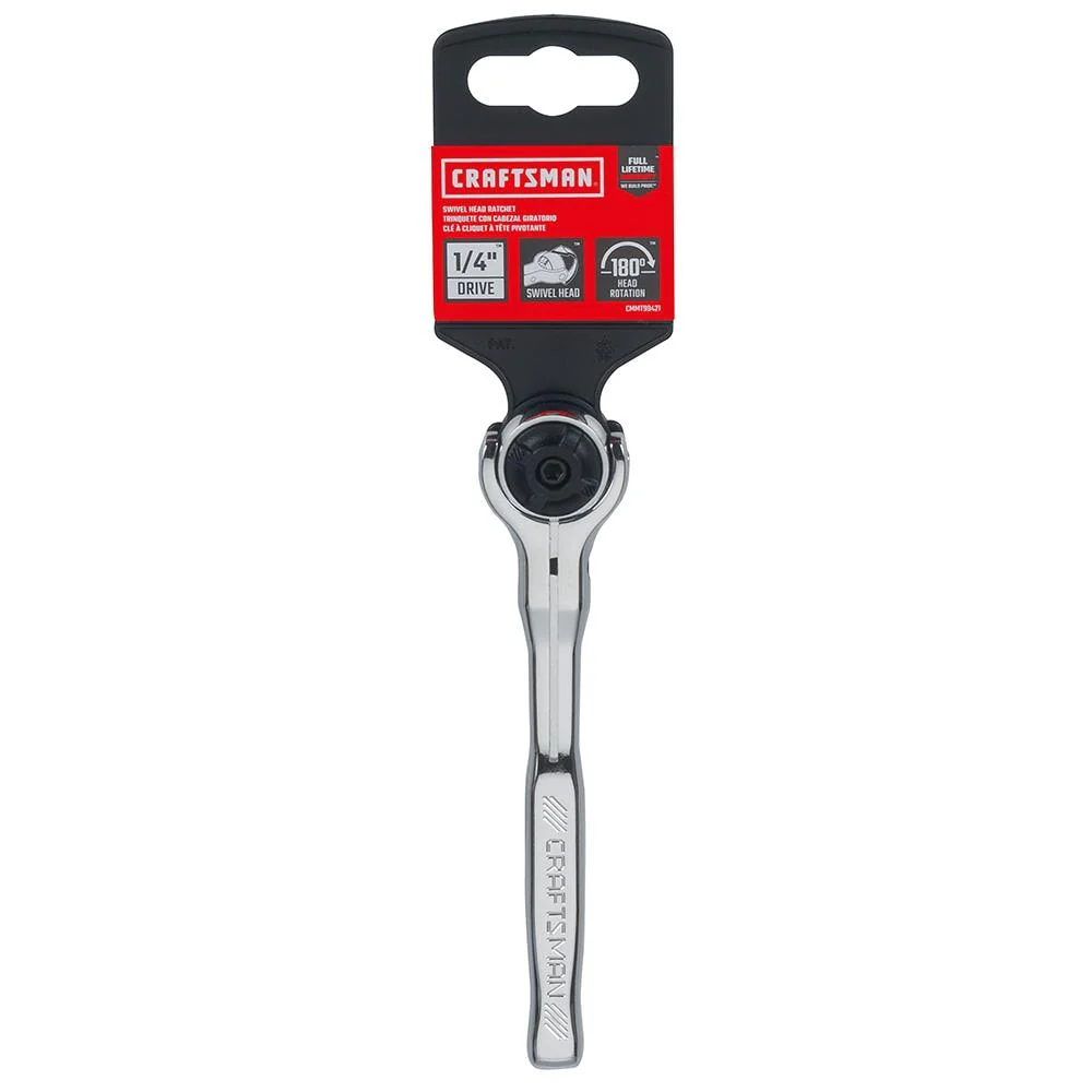 CRAFTSMAN 72-Tooth 1/4-in Drive Swivel-Head Ratchet - Image 8