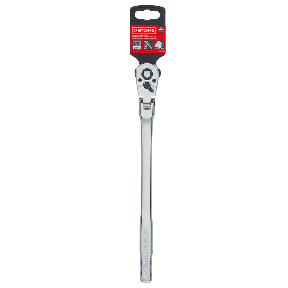 CRAFTSMAN 72-Tooth 3/8-in Drive Quick-Release Flexible Head Ratchet, 11.81-in