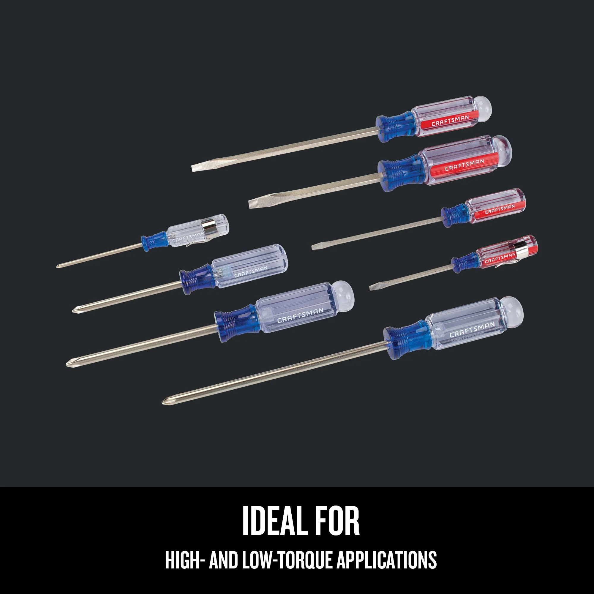 CRAFTSMAN 8-Piece Acetate Handle Screwdriver Set, Phillips & Slotted, 2.5–6 in Shafts - Image 5