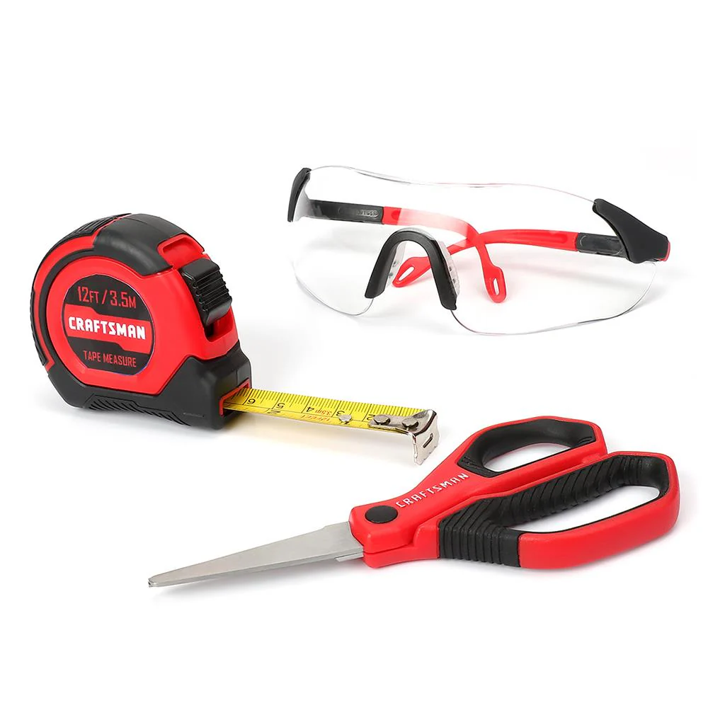 CRAFTSMAN 8-Piece Kid's Tool Kit with Bag, Safety Glasses, and 12-ft Tape Measure - Image 4