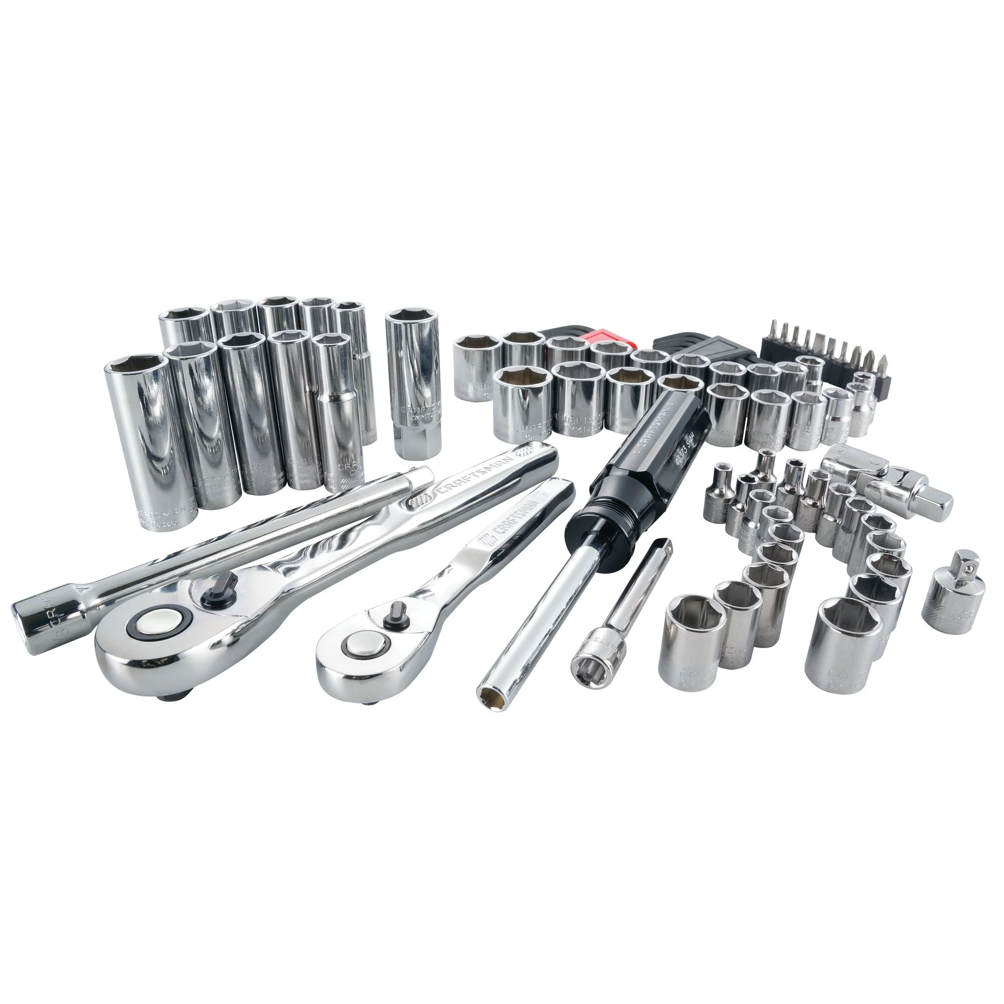CRAFTSMAN 83-Piece Standard (SAE) and Metric Combination Polished Chrome Mechanics Tool Set with Hard Case