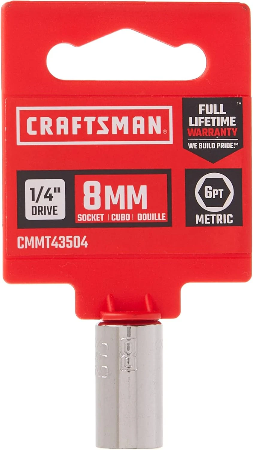 Craftsman 8mm Metric Shallow Socket, 1/4 in. Drive, 6-Point (CMMT43504) - Image 3