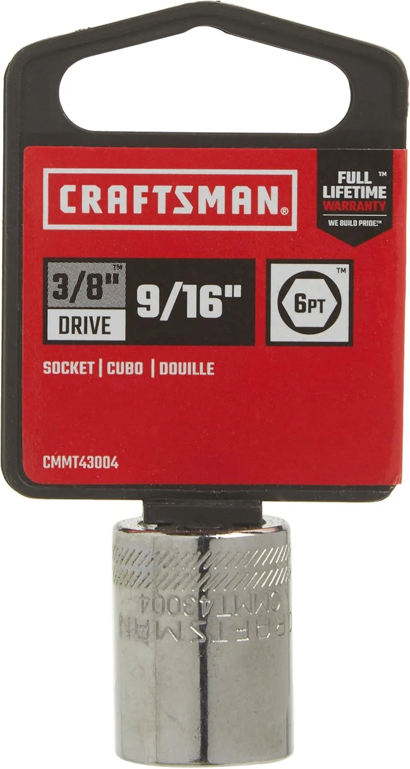 Craftsman 9/16 in. SAE 6-Point Shallow Socket, 3/8 in. Drive - Polished Chrome - Image 2